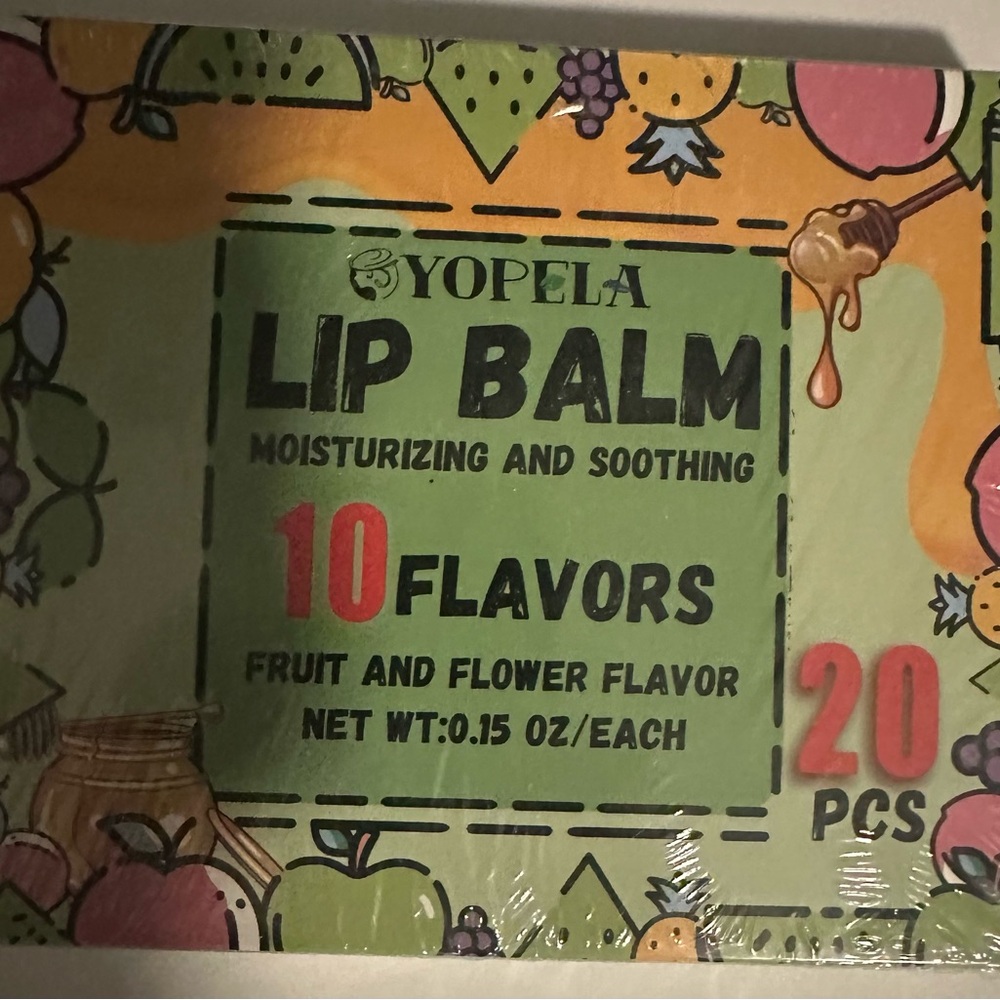 New sealed box of 20 Lip Balm Set - 10 Flavors Fruit and Flower Holiday gift